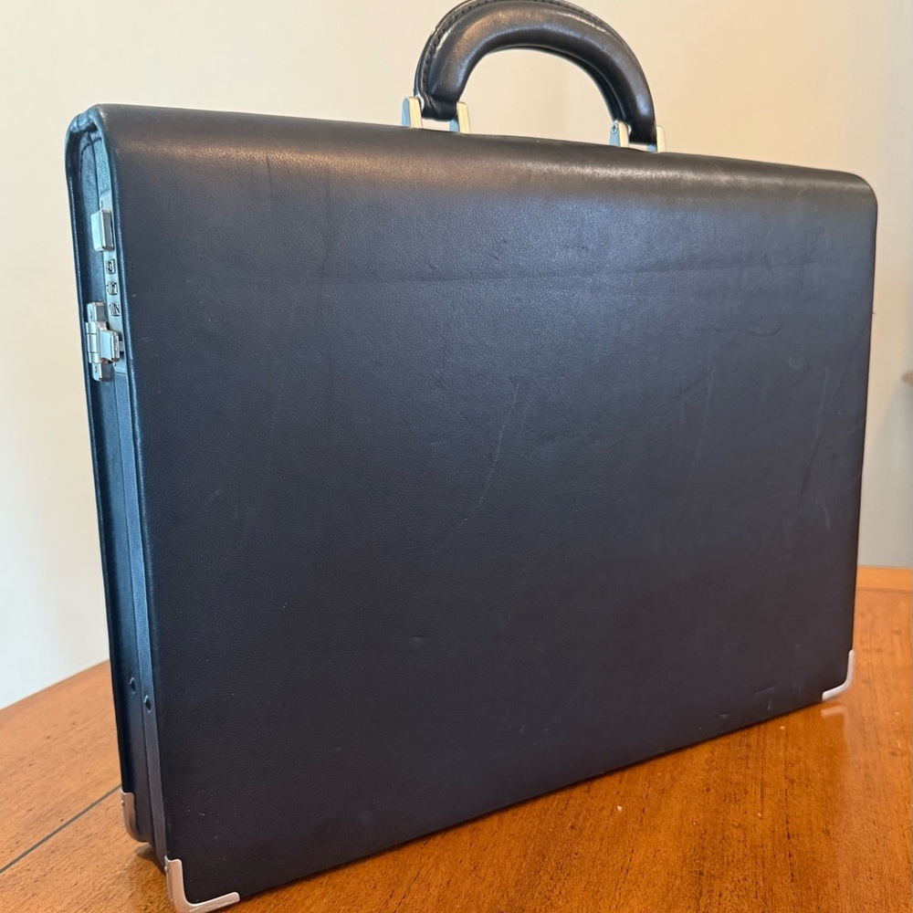 Tumi Vintage Black Leather Briefcase